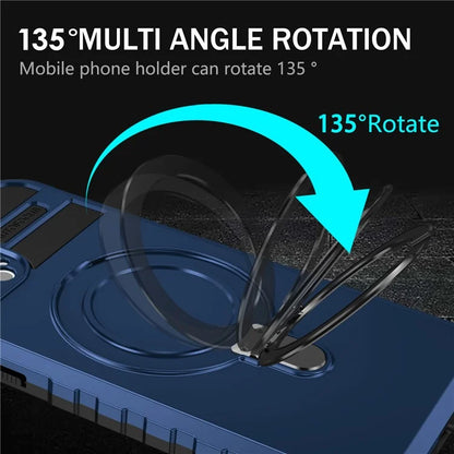 For iPhone 12 Pro Max Case with Magnetic Kickstand PC+TPU Phone Cover