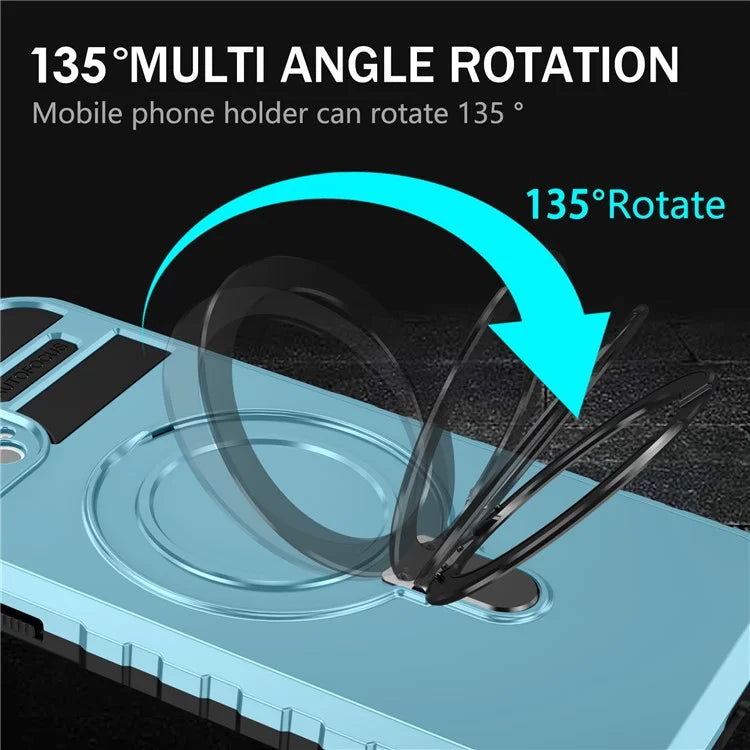 For iPhone 12 Pro Max Case with Magnetic Kickstand PC+TPU Phone Cover