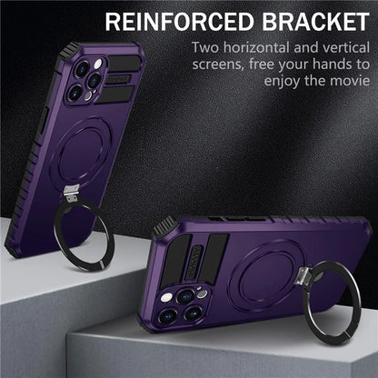 For iPhone 12 Pro Max Case with Magnetic Kickstand PC+TPU Phone Cover