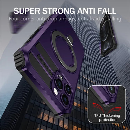 For iPhone 12 Pro Max Case with Magnetic Kickstand PC+TPU Phone Cover