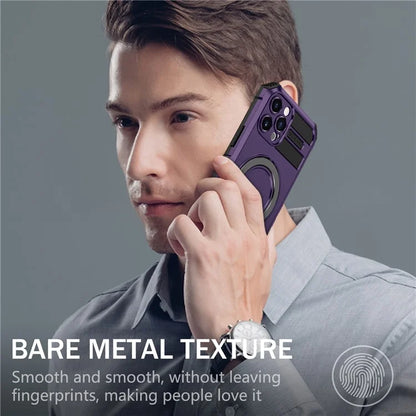 For iPhone 12 Pro Max Case with Magnetic Kickstand PC+TPU Phone Cover
