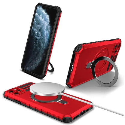 For iPhone 11 Pro Max Case Kickstand PC+TPU Phone Cover Compatible with MagSafe