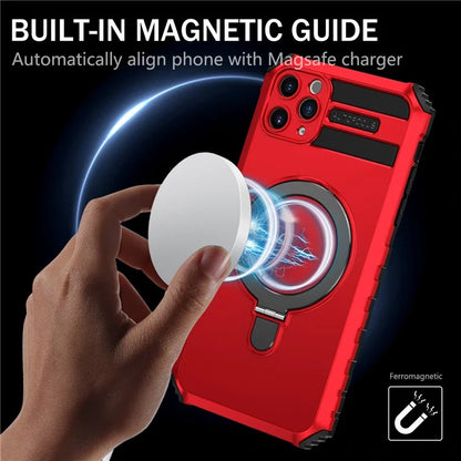 For iPhone 11 Pro Max Case Kickstand PC+TPU Phone Cover Compatible with MagSafe