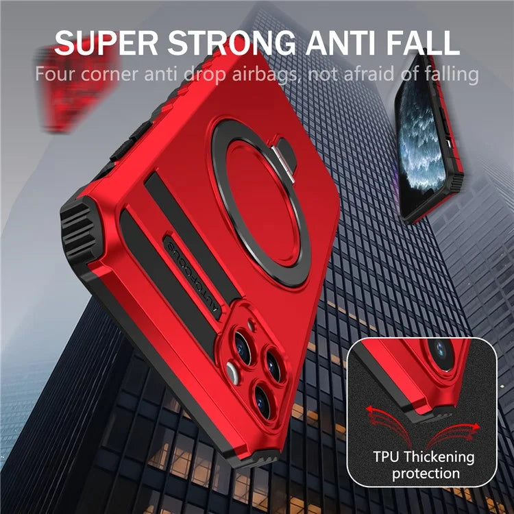 For iPhone 11 Pro Max Case Kickstand PC+TPU Phone Cover Compatible with MagSafe