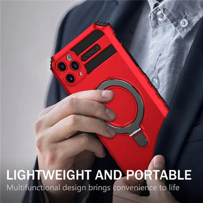 For iPhone 11 Pro Max Case Kickstand PC+TPU Phone Cover Compatible with MagSafe