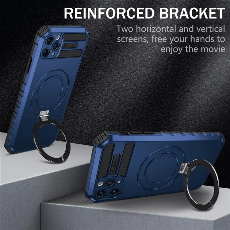 For iPhone 11 Pro Max Case Kickstand PC+TPU Phone Cover Compatible with MagSafe