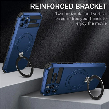 For iPhone 11 Pro Max Case Kickstand PC+TPU Phone Cover Compatible with MagSafe