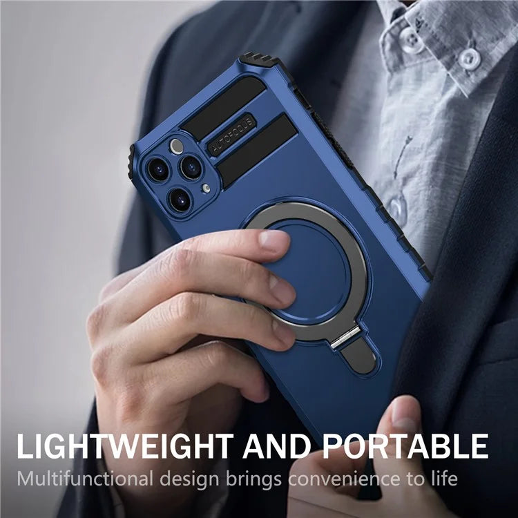 For iPhone 11 Pro Max Case Kickstand PC+TPU Phone Cover Compatible with MagSafe