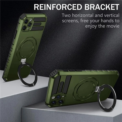 For iPhone 11 Pro Max Case Kickstand PC+TPU Phone Cover Compatible with MagSafe