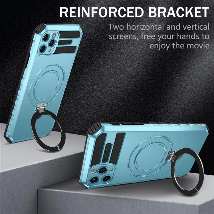 For iPhone 11 Pro Max Case Kickstand PC+TPU Phone Cover Compatible with MagSafe