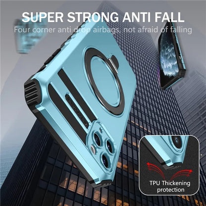 For iPhone 11 Pro Max Case Kickstand PC+TPU Phone Cover Compatible with MagSafe