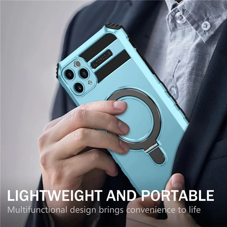 For iPhone 11 Pro Max Case Kickstand PC+TPU Phone Cover Compatible with MagSafe