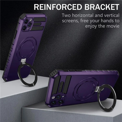 For iPhone 11 Pro Max Case Kickstand PC+TPU Phone Cover Compatible with MagSafe