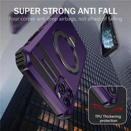 For iPhone 11 Pro Max Case Kickstand PC+TPU Phone Cover Compatible with MagSafe