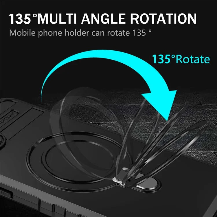 For iPhone 15 Case Compatible with MagSafe PC+TPU Phone Cover Build-in Kickstand