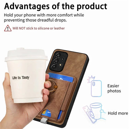 D7 For Samsung Galaxy A53 5G Kickstand Case Detachable Magnetic Card Slot Phone Cover