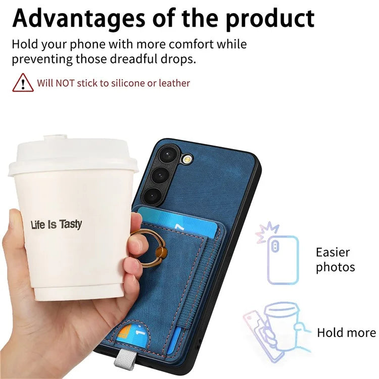 D7 For Samsung Galaxy S23 Case Detachable 2-in-1 Card Holder Leather Back Cover