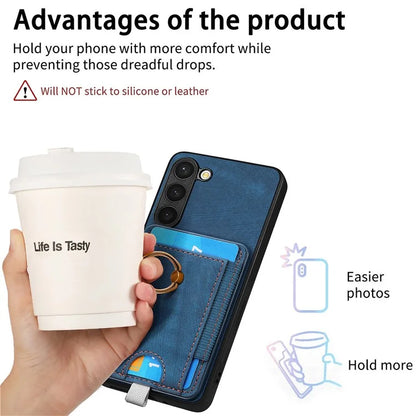 D7 For Samsung Galaxy S23 Case Detachable 2-in-1 Card Holder Leather Back Cover