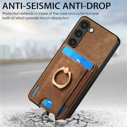 D7 For Samsung Galaxy S23 Case Detachable 2-in-1 Card Holder Leather Back Cover