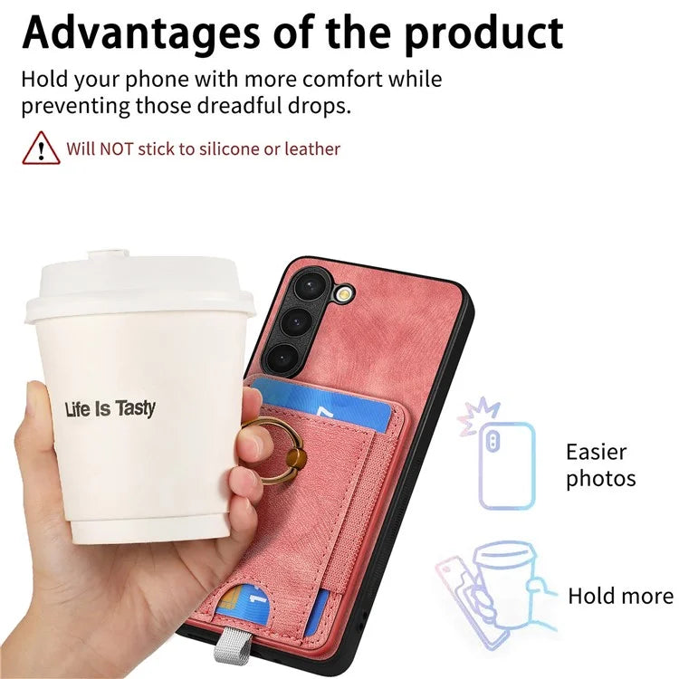 D7 For Samsung Galaxy S23 Case Detachable 2-in-1 Card Holder Leather Back Cover