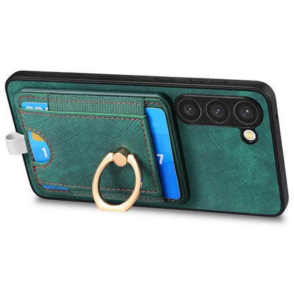 D7 For Samsung Galaxy S23+ Case Detachable Card Slot Magnetic Phone Cover with Kickstand