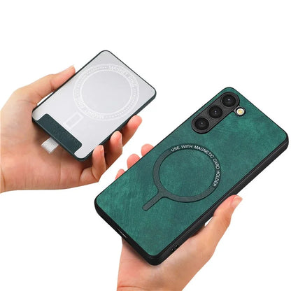 D7 For Samsung Galaxy S23+ Case Detachable Card Slot Magnetic Phone Cover with Kickstand