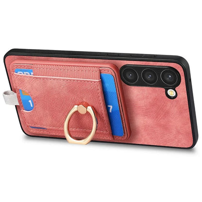 D7 For Samsung Galaxy S23+ Case Detachable Card Slot Magnetic Phone Cover with Kickstand