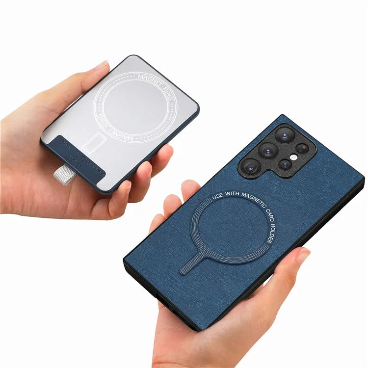 D7 For Samsung Galaxy S23 Ultra Case Magnetic Detachable 2-in-1 Card Holder Retro Phone Cover