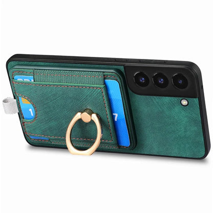 D7 For Samsung Galaxy S22 5G Case Detachable Magnetic Card Slot Kickstand Phone Case