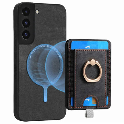 D7 For Samsung Galaxy S22 5G Case Detachable Magnetic Card Slot Kickstand Phone Case