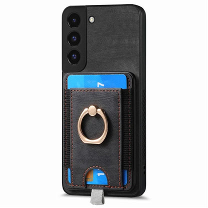 D7 For Samsung Galaxy S22 5G Case Detachable Magnetic Card Slot Kickstand Phone Case