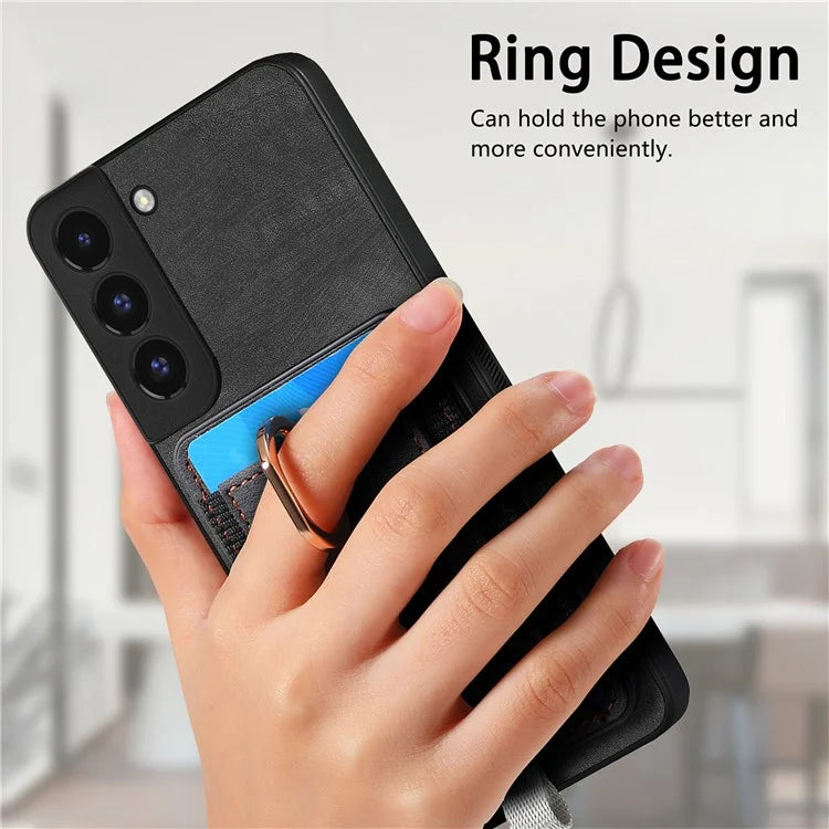 D7 For Samsung Galaxy S22 5G Case Detachable Magnetic Card Slot Kickstand Phone Case
