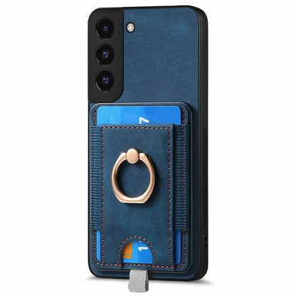 D7 For Samsung Galaxy S22 5G Case Detachable Magnetic Card Slot Kickstand Phone Case