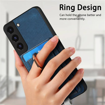 D7 For Samsung Galaxy S22 5G Case Detachable Magnetic Card Slot Kickstand Phone Case