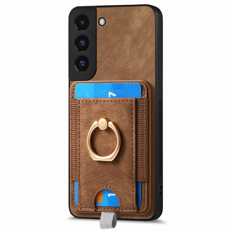 D7 For Samsung Galaxy S22 5G Case Detachable Magnetic Card Slot Kickstand Phone Case