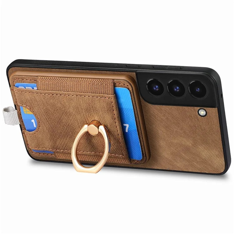 D7 For Samsung Galaxy S22 5G Case Detachable Magnetic Card Slot Kickstand Phone Case