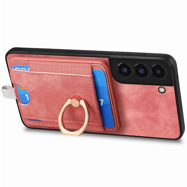 D7 For Samsung Galaxy S22 5G Case Detachable Magnetic Card Slot Kickstand Phone Case