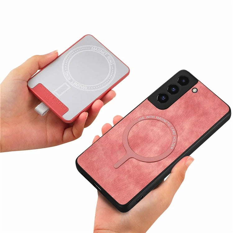D7 For Samsung Galaxy S22 5G Case Detachable Magnetic Card Slot Kickstand Phone Case