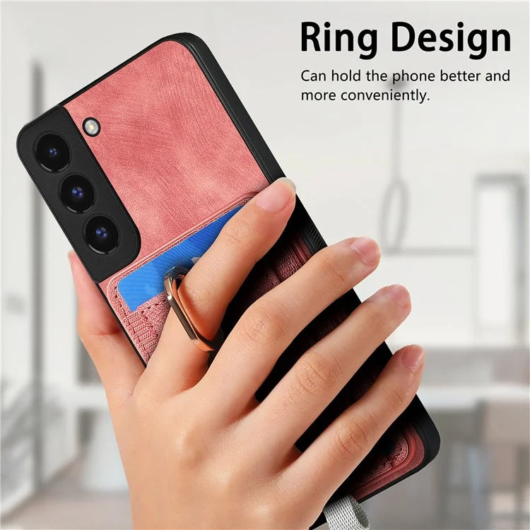 D7 For Samsung Galaxy S22 5G Case Detachable Magnetic Card Slot Kickstand Phone Case