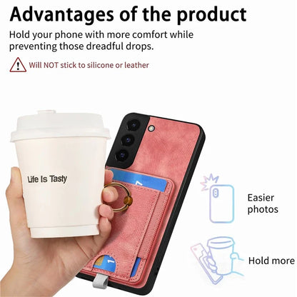 D7 For Samsung Galaxy S22 5G Case Detachable Magnetic Card Slot Kickstand Phone Case