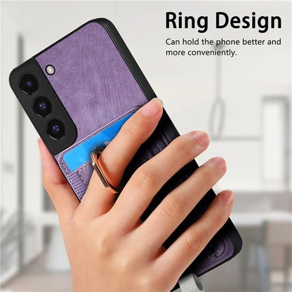 D7 For Samsung Galaxy S22 5G Case Detachable Magnetic Card Slot Kickstand Phone Case