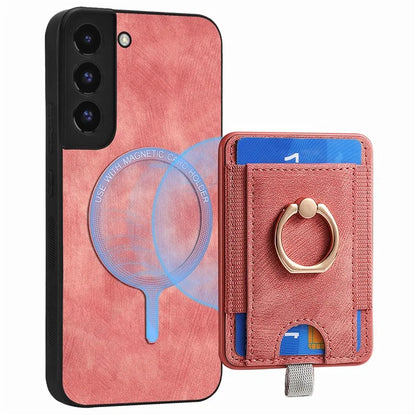 D7 For Samsung Galaxy S22+ 5G Case Detachable 2-in-1 Card Holder Kickstand Phone Cover