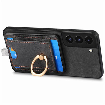 D7 For Samsung Galaxy S22+ 5G Case Detachable 2-in-1 Card Holder Kickstand Phone Cover