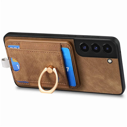 D7 For Samsung Galaxy S22+ 5G Case Detachable 2-in-1 Card Holder Kickstand Phone Cover