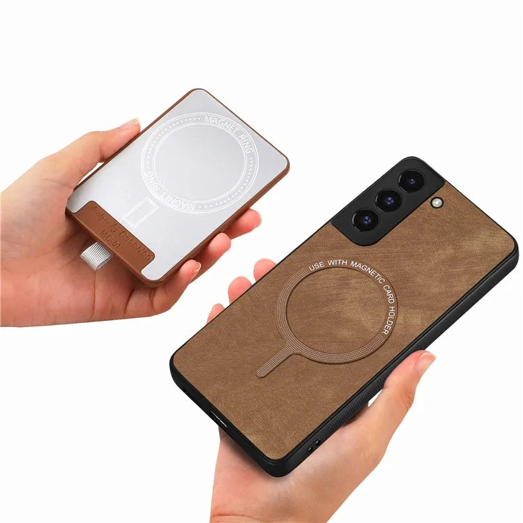 D7 For Samsung Galaxy S22+ 5G Case Detachable 2-in-1 Card Holder Kickstand Phone Cover