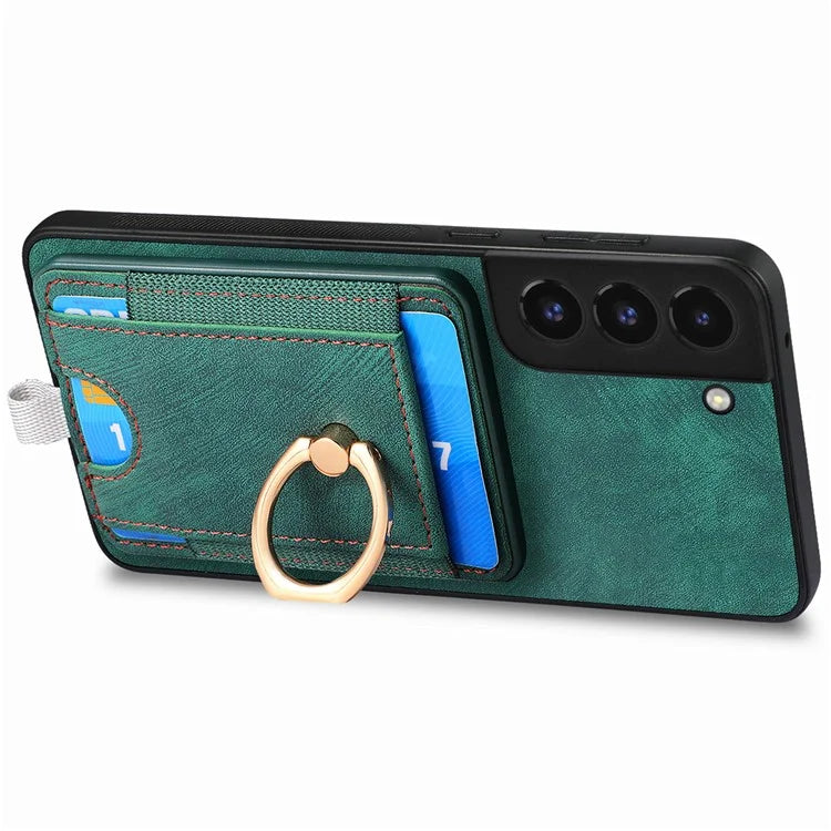 D7 For Samsung Galaxy S22+ 5G Case Detachable 2-in-1 Card Holder Kickstand Phone Cover