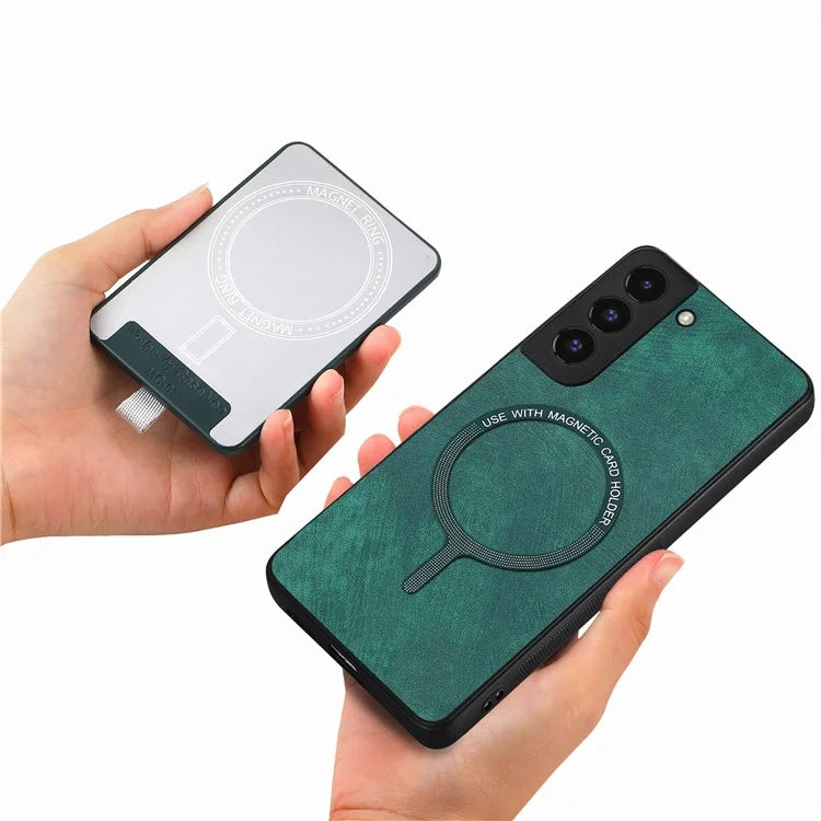 D7 For Samsung Galaxy S22+ 5G Case Detachable 2-in-1 Card Holder Kickstand Phone Cover
