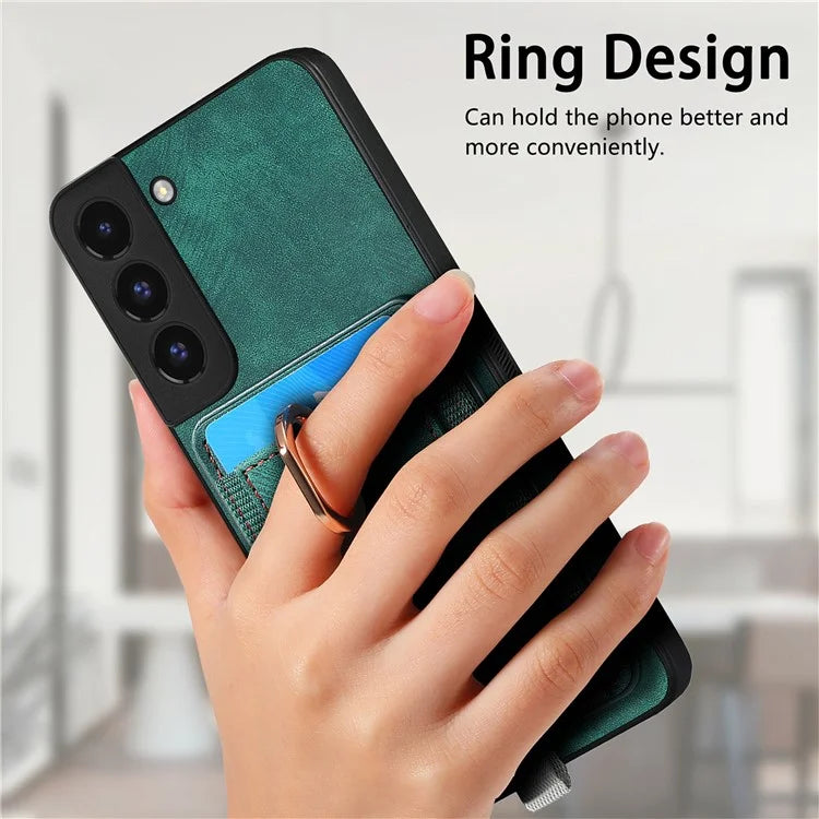 D7 For Samsung Galaxy S22+ 5G Case Detachable 2-in-1 Card Holder Kickstand Phone Cover