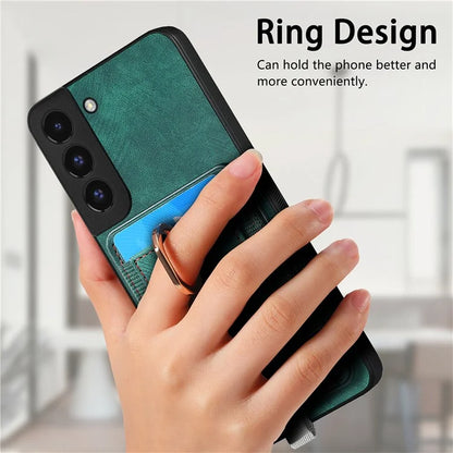 D7 For Samsung Galaxy S22+ 5G Case Detachable 2-in-1 Card Holder Kickstand Phone Cover