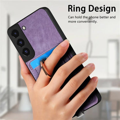 D7 For Samsung Galaxy S22+ 5G Case Detachable 2-in-1 Card Holder Kickstand Phone Cover